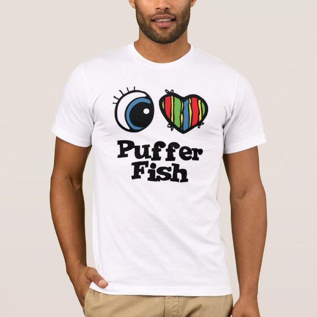 T-shirt I Love (Coeur) Puffer Fish (Devant)