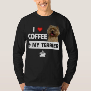 T-shirt I Love Coffee and My Cairn Terrier Dog Maman Papa 
