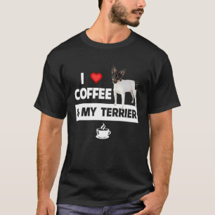 T-shirt I Love Coffee and My Smooth Fox Terrier Dog Mom Da