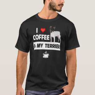 T-shirt I Love Coffee and My Smooth Fox Terrier Dog Mom Da