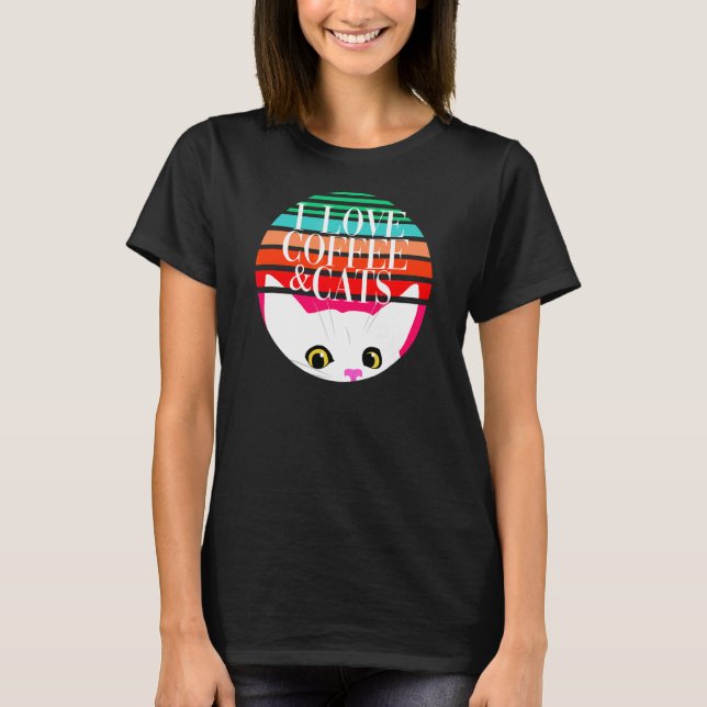 T-shirt I Love Coffee & Cats (Devant)