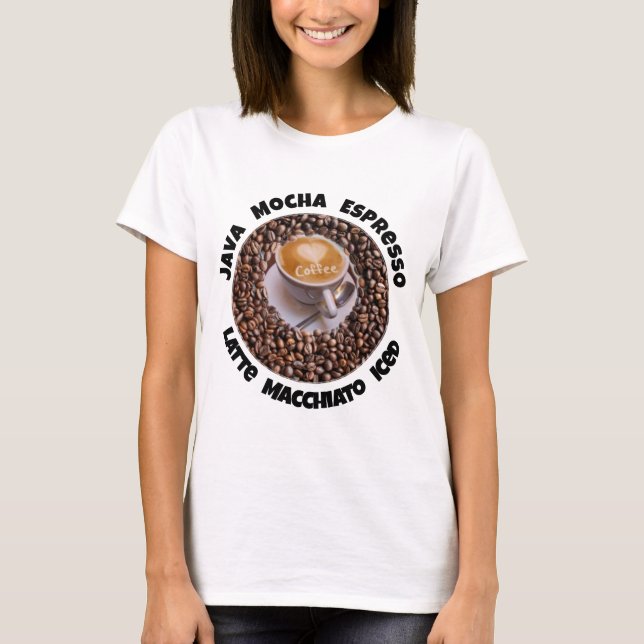 T-shirt I Love Coffee Java Latte Cappucino (Devant)