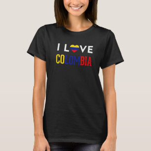T-shirt I Love Colombia Drapeau Camiseta Heartbeat Pride M