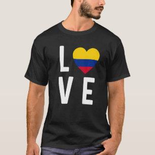 T-shirt I Love Colombia Drapeau Carte Colombian Pride Souv