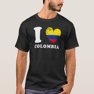 T-shirt I Love Colombia Heart Flag Colombie