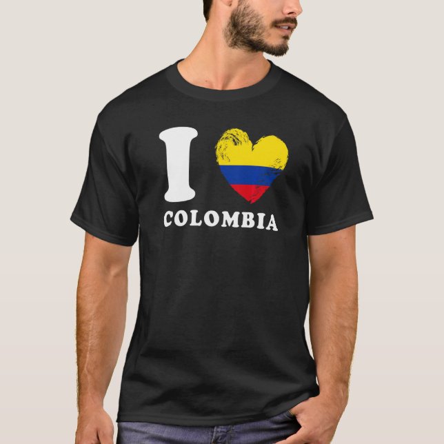 T-shirt I Love Colombia Heart Flag Colombie (Devant)