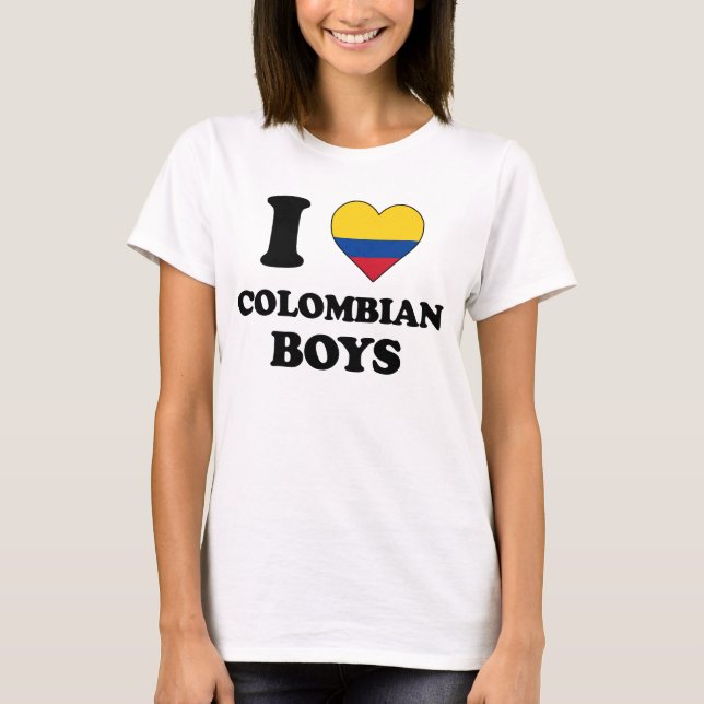 T-shirt I love Colombian Boys (Devant)