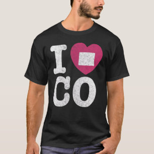 T-shirt I Love Colorado Mountain State Rocky Mountains Ski