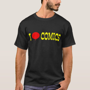 T-shirt "I Love Comics" Chemise noire