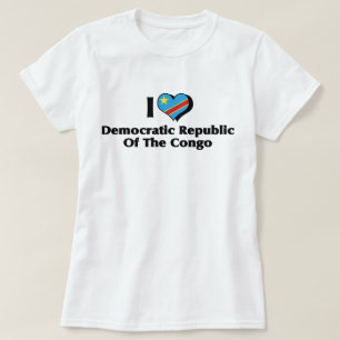 T-shirt I Love Congo République Démocratique du Congo Drap
