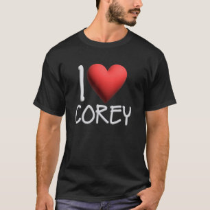 T-shirt I Love Corey Nom Hommes Personnalisés Guy BFF Ami