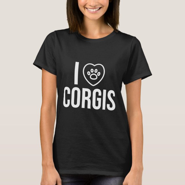 T-shirt I Love Corgis  226 (Devant)