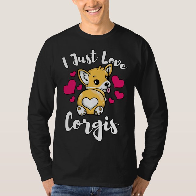 T-shirt I Love Corgis Funny Pem Welsh Corgi 986 (Devant)