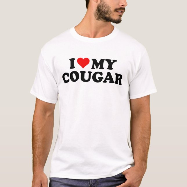 T-shirt I Love Cougars Funny Cougar Valentine's Day 3WH1 (Devant)
