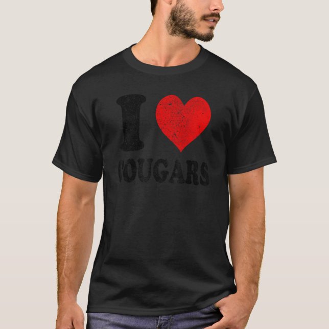 T-shirt I Love Cougars Vintage (Devant)