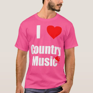 T-shirt I love Country cowboy a guitar music genre
