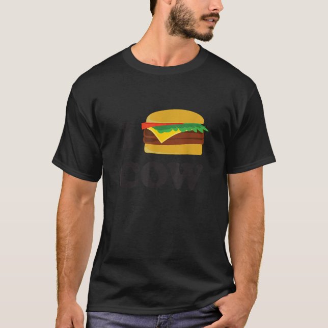 T-shirt I Love Cow Cheeseburger Viande Appréciation (Devant)
