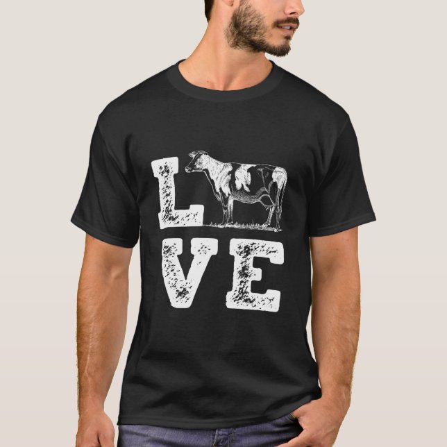 T-shirt I Love Cows Cow Dairy Farmer Farm (Devant)