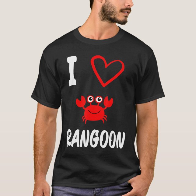 T-shirt I Love Crab Rangoon Cute Crab (Devant)