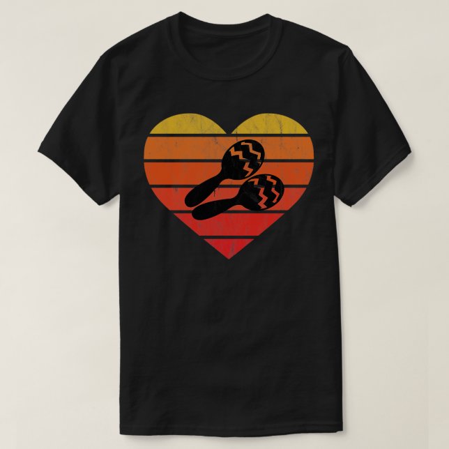 T-shirt I Love Cuban Maracas Percussion (Design devant)