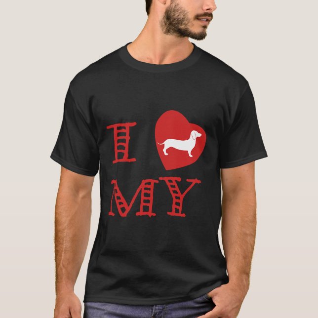 T-shirt I Love Dachshund (Devant)