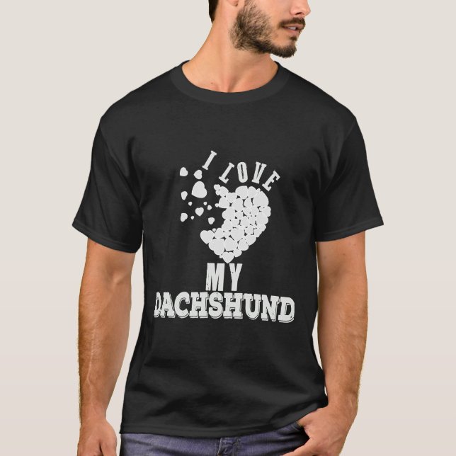 T-shirt I Love Dachshunds  37 (Devant)