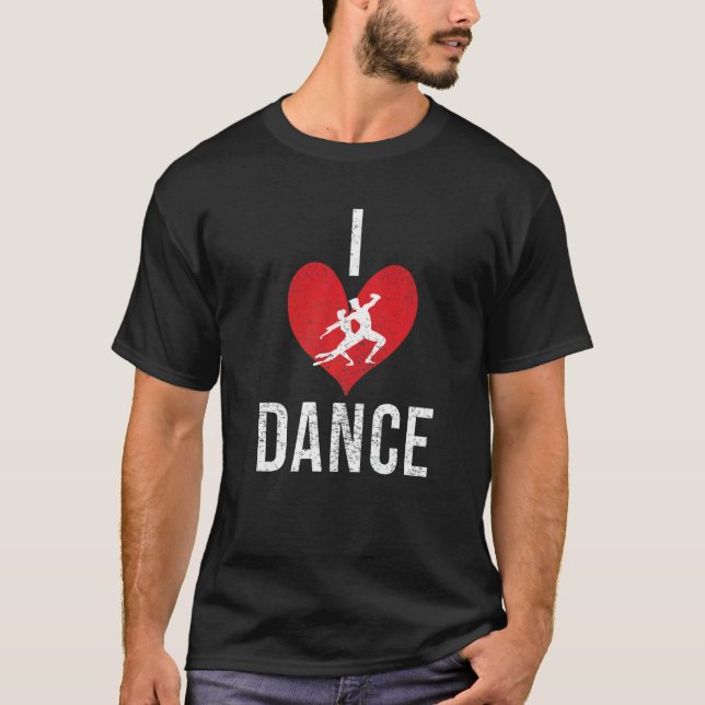 T-shirt I love Dance Dancing Love Dancer   (Devant)