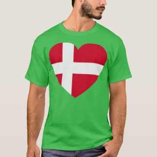 T-shirt I Love Danemark CoeurFormé Drapeau Danois