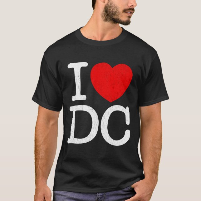 T-shirt I Love Dc Washington Distressed I He Dc (Devant)