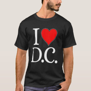 T-shirt I Love Dc Washington District De Columbia Heart Sh