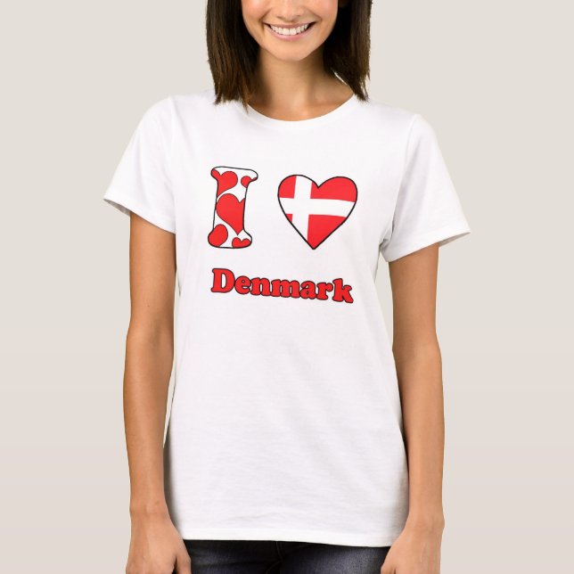T-shirt I love Denmark (Devant)