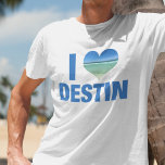T-shirt I Love Destin Florida Beach Vacances<br><div class="desc">J'adore le t-shirt Destin Florida avec une jolie photo en forme de coeur de la mer. De belles eaux côtières me rendent heureux en vacances d'été.</div>