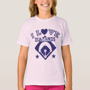 T-shirt I Love Diamonds Baseball