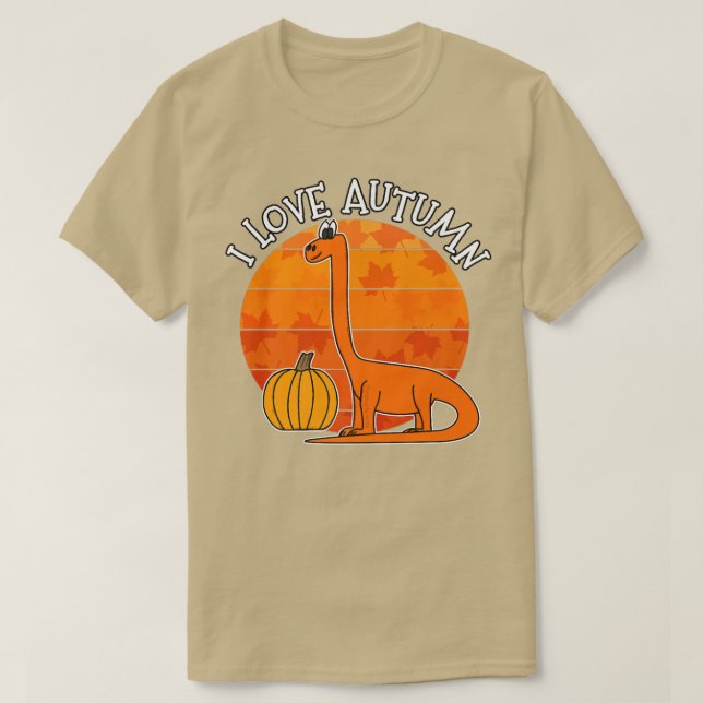 T-shirt I Love Dinosaur Automne, Diplodocus Automne, Autom (Design devant)