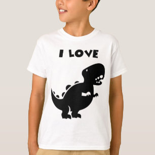T-shirt I Love Dinosaures Silhouette Art