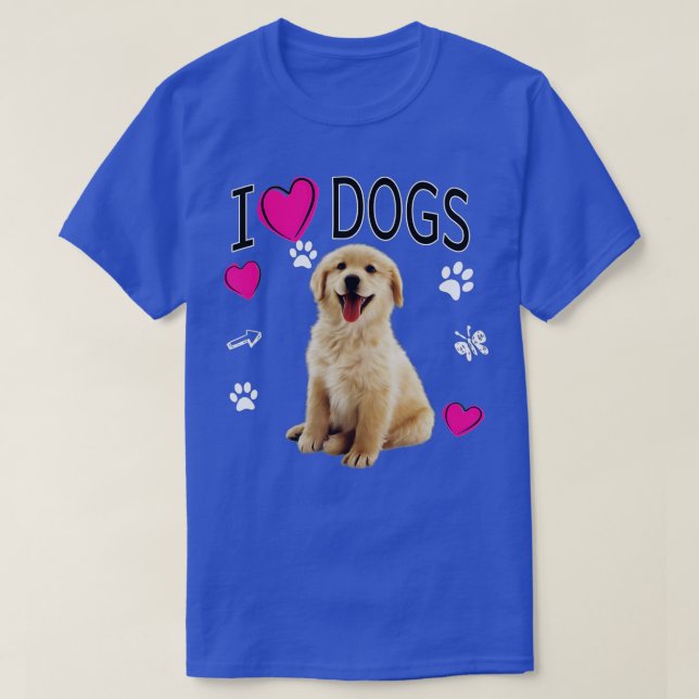 T-shirt I Love Dogs - Golden Labrador retriever t (Design devant)