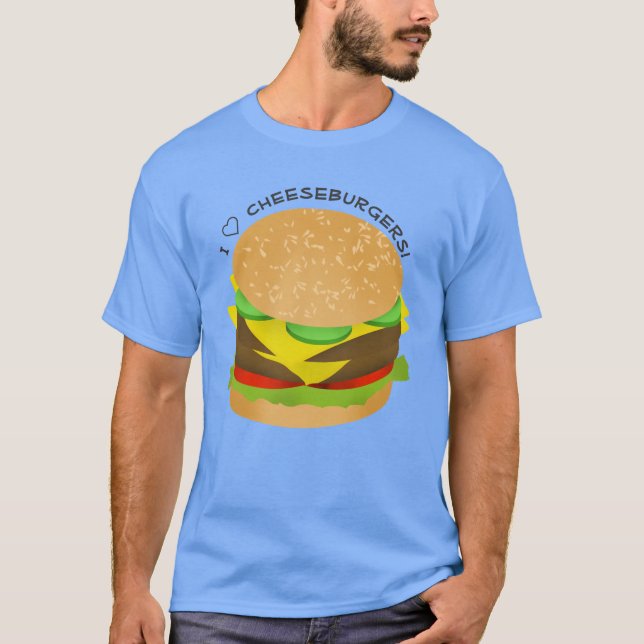 T-shirt I Love Double Cheeseburgers (Devant)