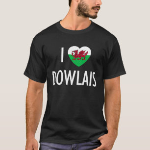 T-shirt I Love Dowlais Pays de Galles Drapeau Coeur Dragon