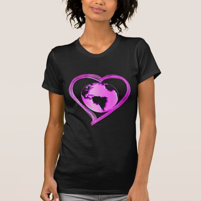 T-shirt I LOVE EARTH (Pink) Series (Devant)