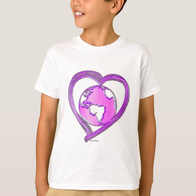 T-shirt I LOVE EARTH (Pink) Series (Devant)