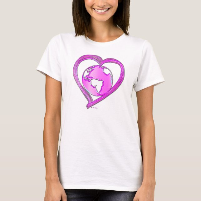 T-shirt I LOVE EARTH (Pink) Series (Devant)