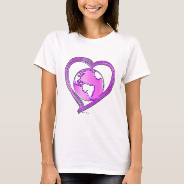T-shirt I LOVE EARTH (Pink) Series (Devant)
