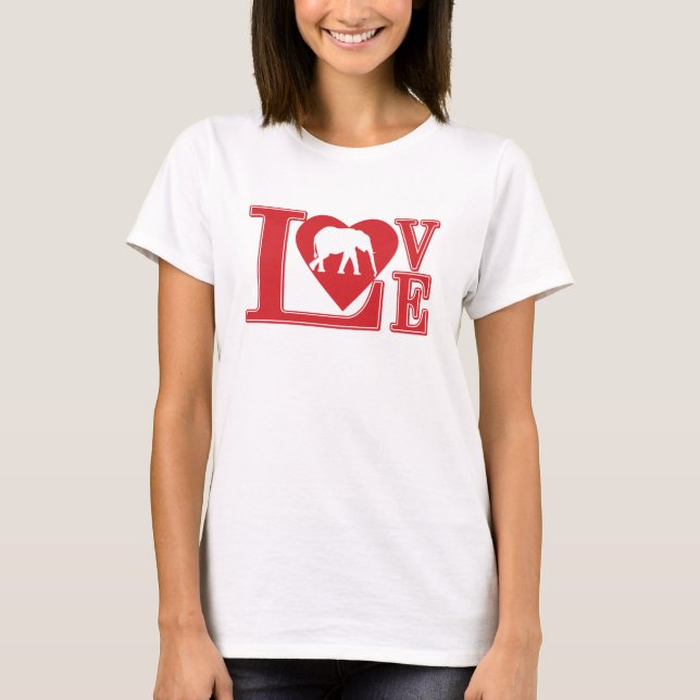 T-shirt I Love Elephants (Devant)