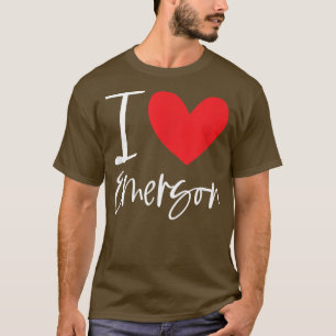 T-shirt I Love Emerson Nom Personnalisé Femme BFF Fr