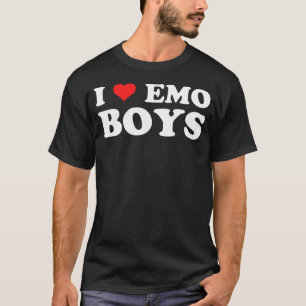 T-shirt I Love Emo Boys Goth Grunge Alt 2000s Punk Scene E