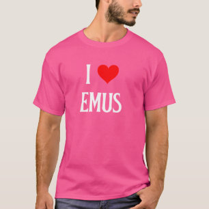 T-shirt I Love Emus I Heart Emus Australian Flighless Bir
