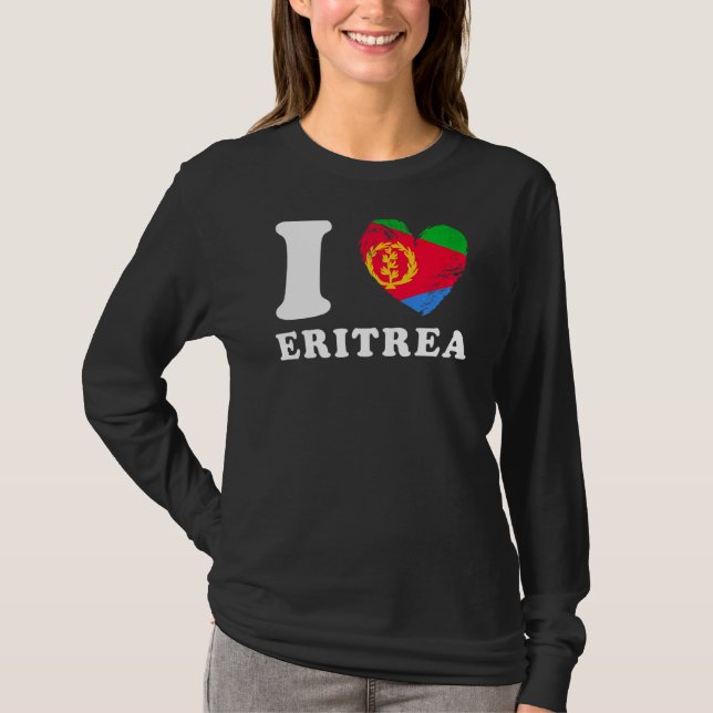 T-shirt I Love Érythrée Heart Flag Érythrée (Devant)
