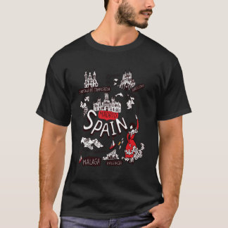 T-shirt I Love Espagne Carte Espagne Avec Style Traditionn