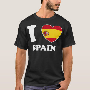 T-shirt I Love Espagne Coeur Drapeau Femmes Hommes Enfants