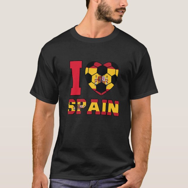 T-shirt I Love Espagne Femmes Hommes Enfants Espagnol Socc (Devant)